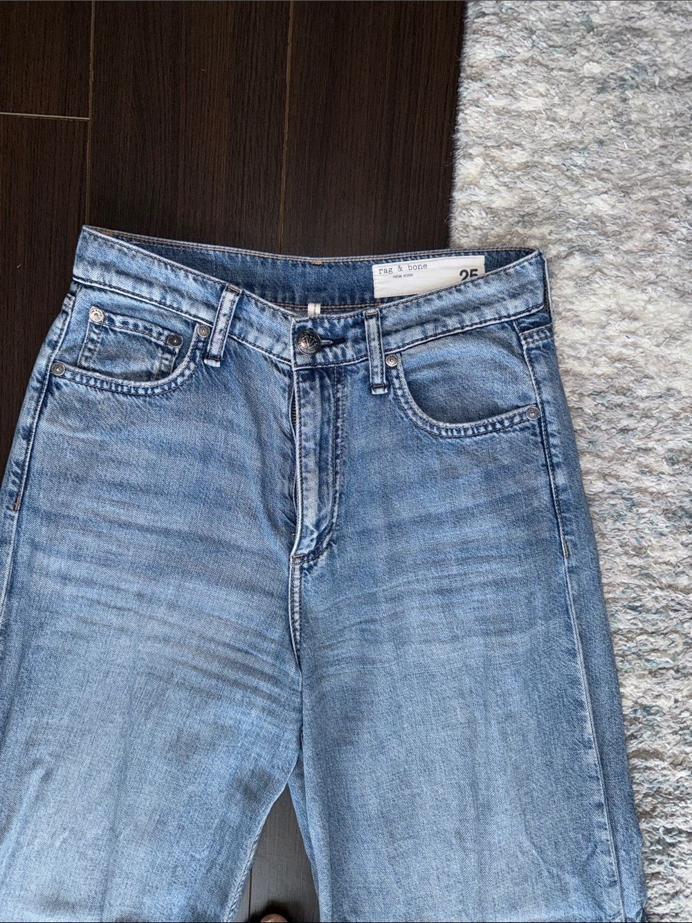 RAG & BONE Featherweight Sofie High Rise Wide Leg Jean, Beverly, 25 - Picture 5 of 6